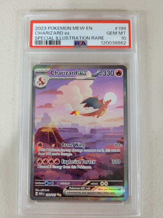 2023 POKEMON MEW EN-151 199 CHARIZARD EX SPECIAL ILLUSTRATION RARE - PSA 10